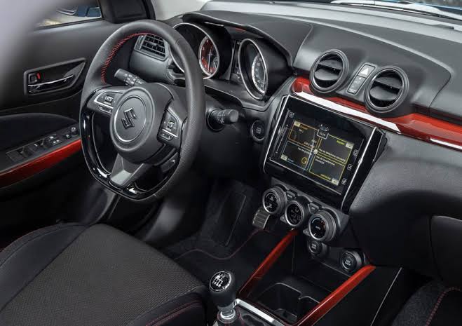 Interior design of the Suzuki Swift Sport in South Africa